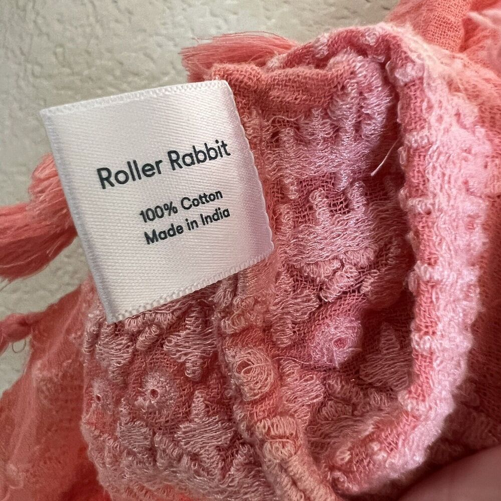 Roberta ROLLER RABBIT Womens Lalla Boxy Top Woven Coral Sz XS Tassel Embroidered - Picture 7 of 8